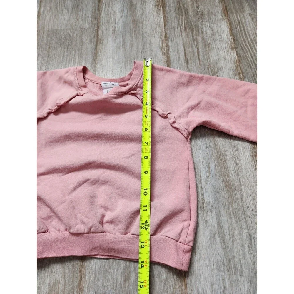 Haute Hippie Kids Pink Ruffle Crewneck Pullover Sweater Long Sleeve Girls 3T GUC